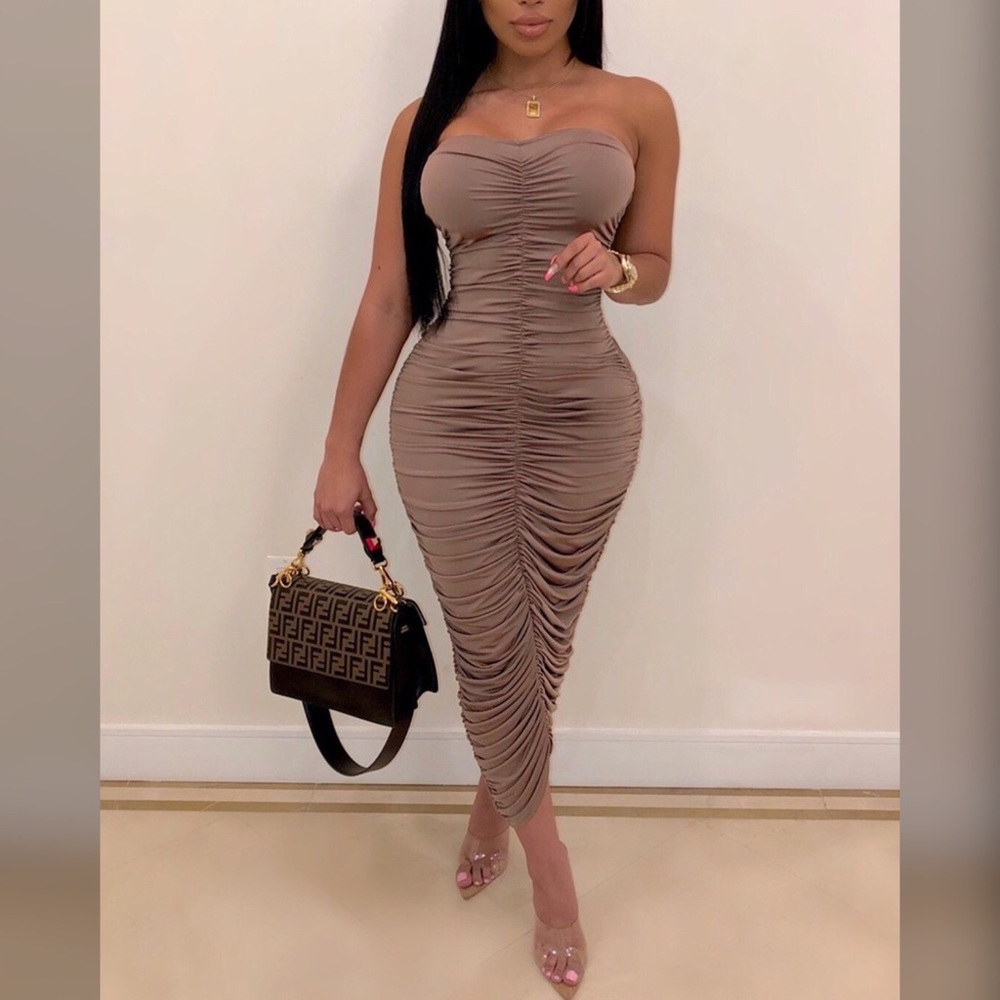 Ruched Design Tube Dress